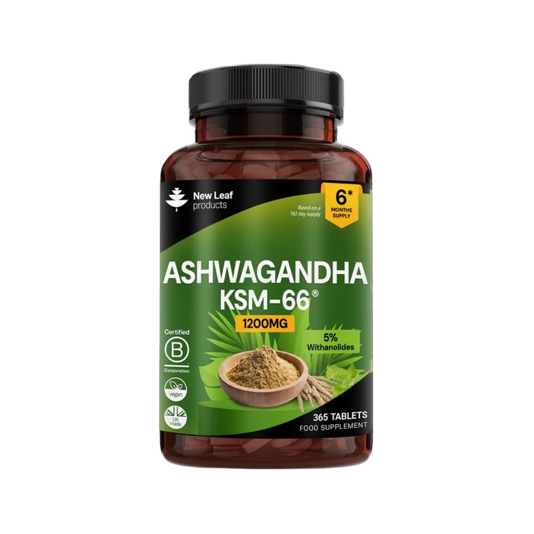 Ashwagandha KSM-66 Tablets 1200mg – 5% Withanolides (6 Month Supply)