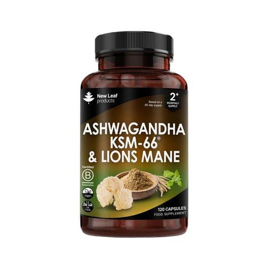 Ashwagandha KSM-66 & Lions Mane Capsules 2000mg