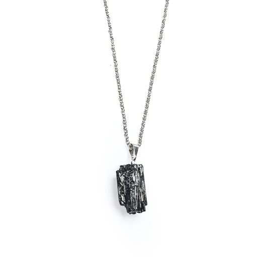 Black Tourmaline Rough Pendant