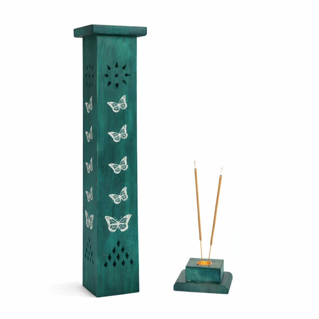 Butterfly Tower Incense Holder – Wooden (Coloured)