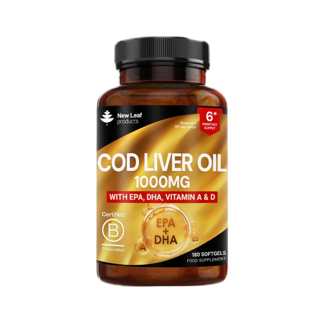 Cod Liver Oil Softgels 1000mg with EPA, DHA, Vitamin A & D