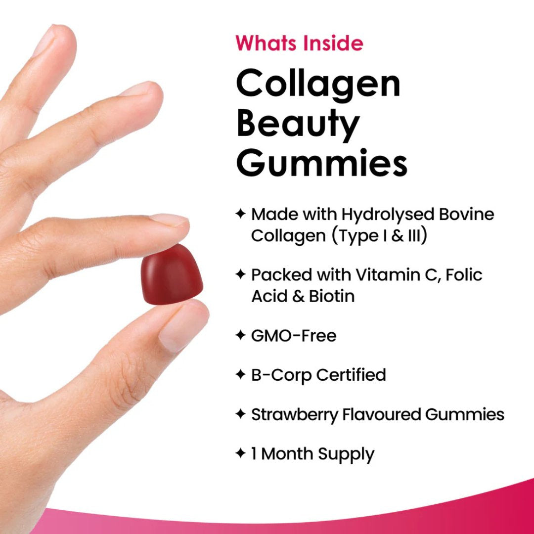 Collagen Beauty Gummies with Vitamin C, Folic Acid & Biotin