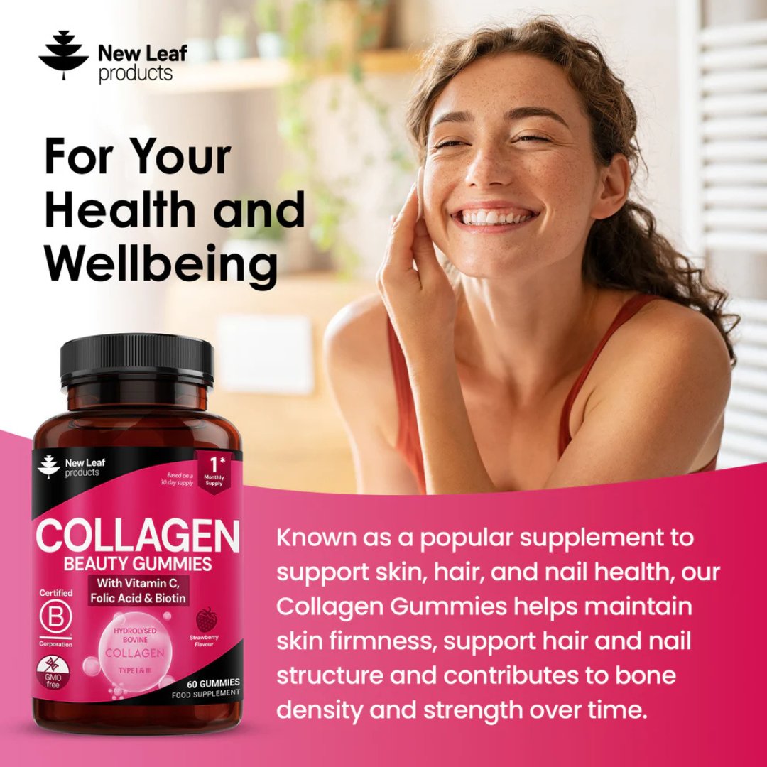 Collagen Beauty Gummies with Vitamin C, Folic Acid & Biotin