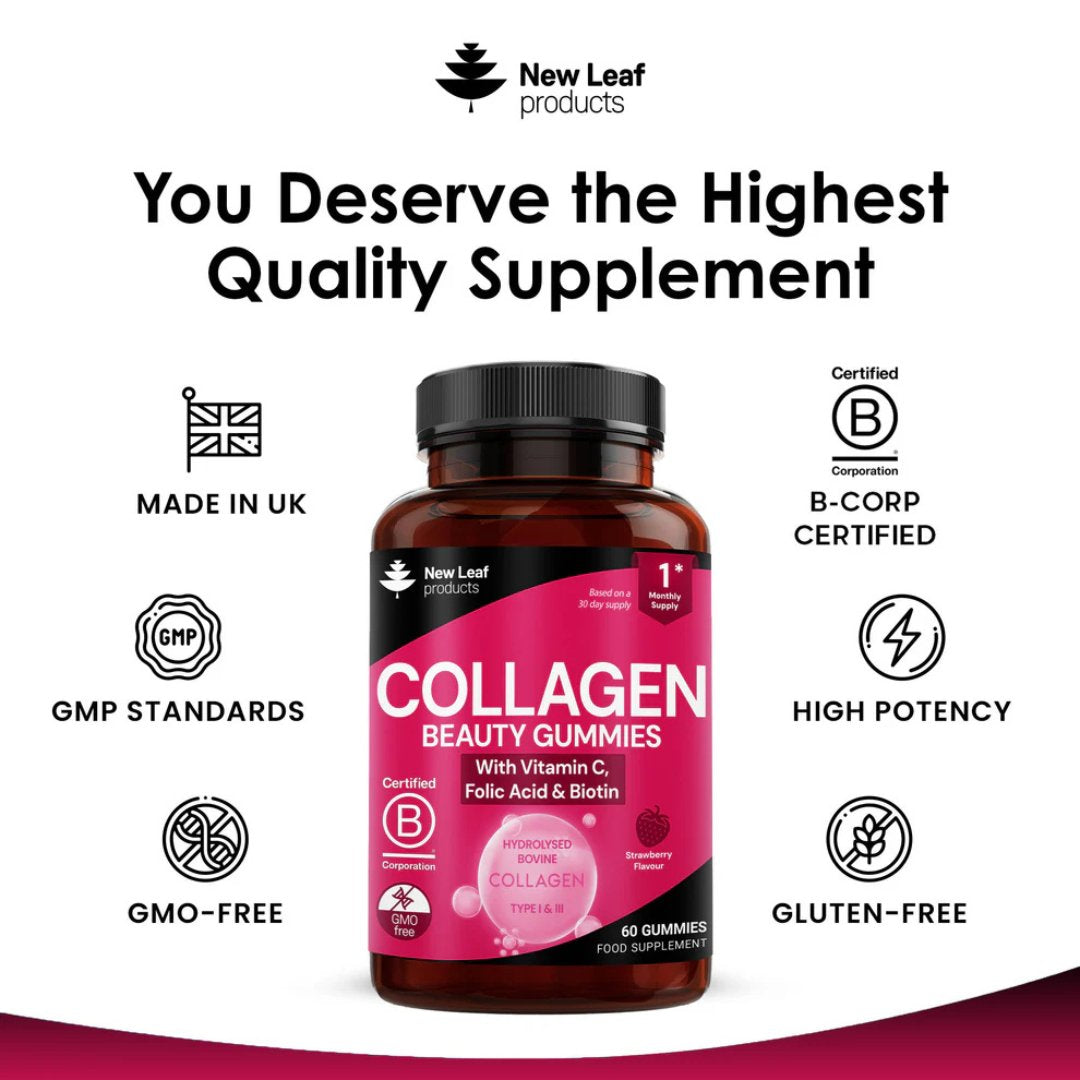 Collagen Beauty Gummies with Vitamin C, Folic Acid & Biotin