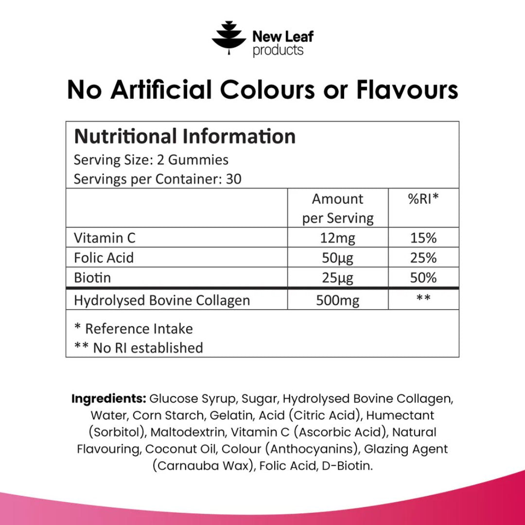 Collagen Beauty Gummies with Vitamin C, Folic Acid & Biotin