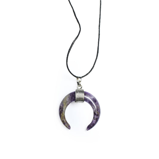 Crescent Moon in Amethyst Pendant