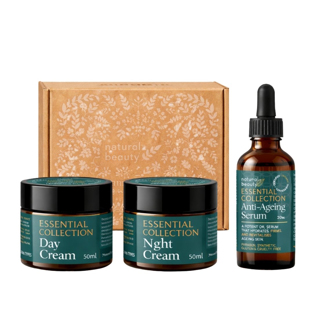 Essential Collection Revitalize Gift Box – Day Cream, Night Cream & Anti-Aging Serum