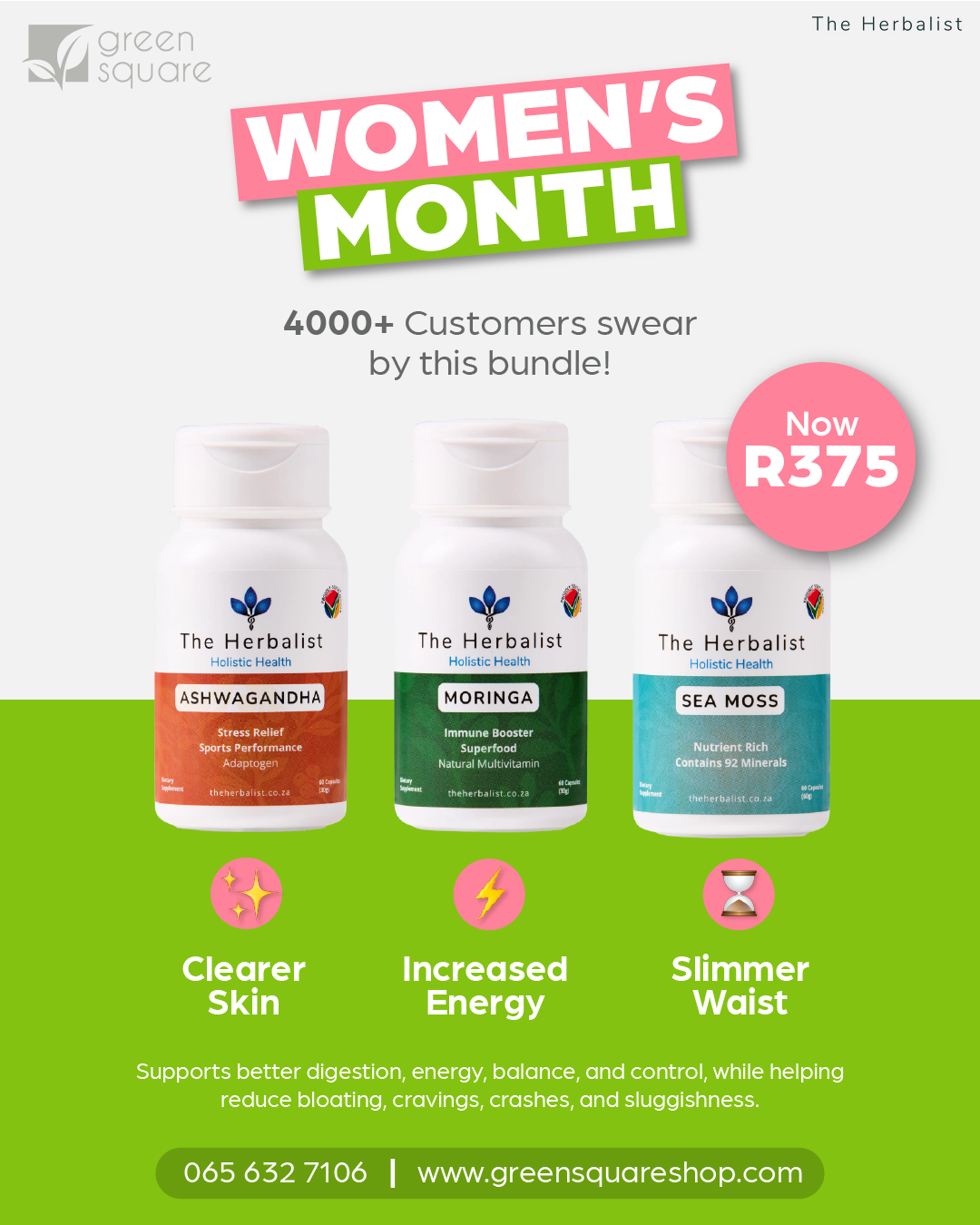 The Herbalist  - Wellness Trio Special – Sea Moss, Moringa & Ashwagandha -  Women's Month