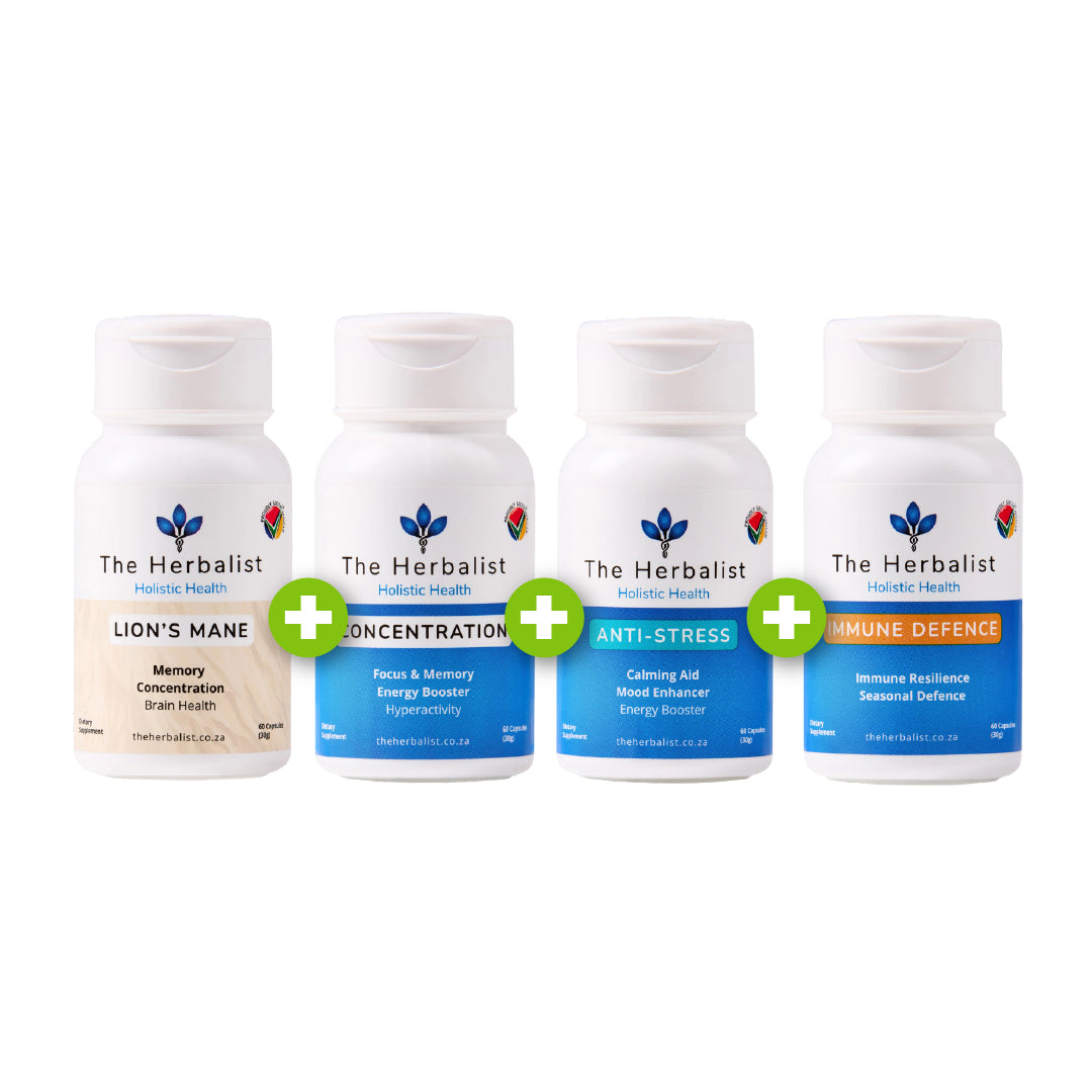 Student Bundle - Lions Mane , Concentration , Immune Defence & Anti-Stress capsules