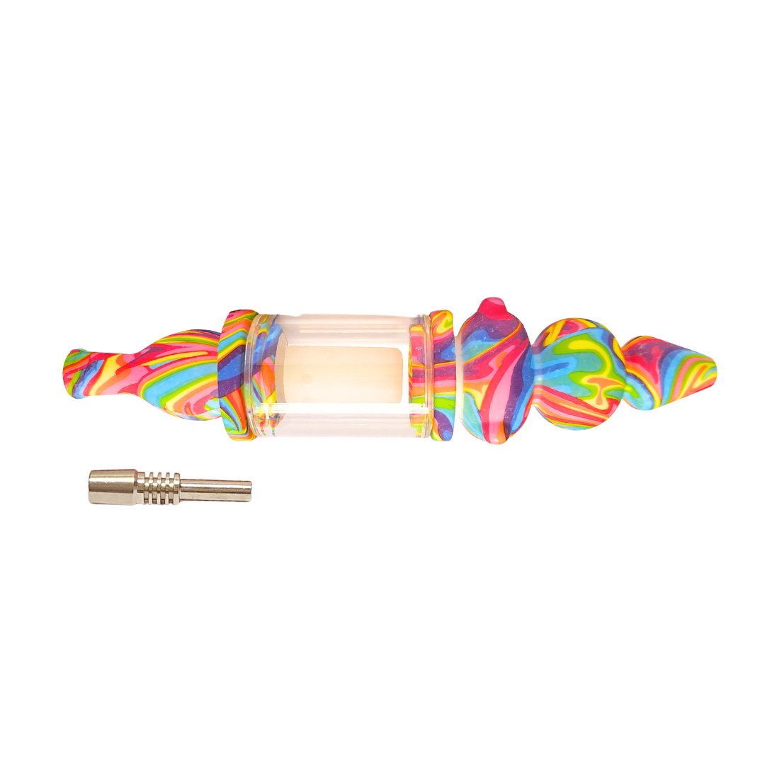 Glass & Silicone Nectar Collector – Assorted Colours