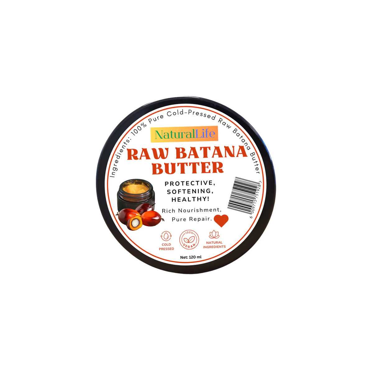 NaturalLife 100% Pure Cold-Pressed Raw Batana Butter 120ml