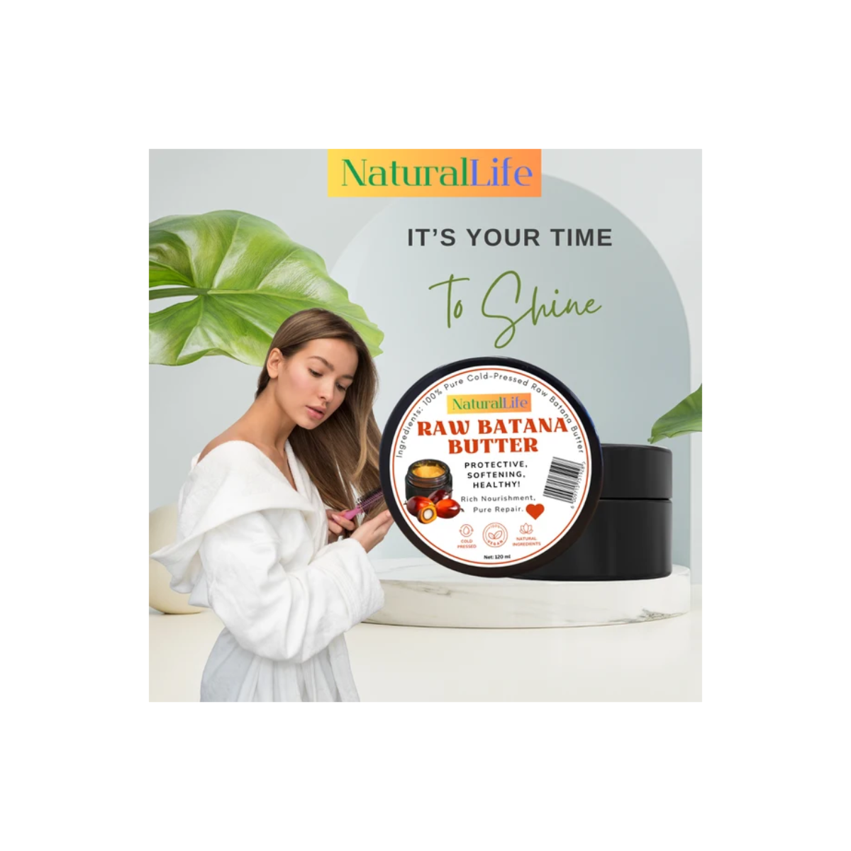 NaturalLife 100% Pure Cold-Pressed Raw Batana Butter 120ml