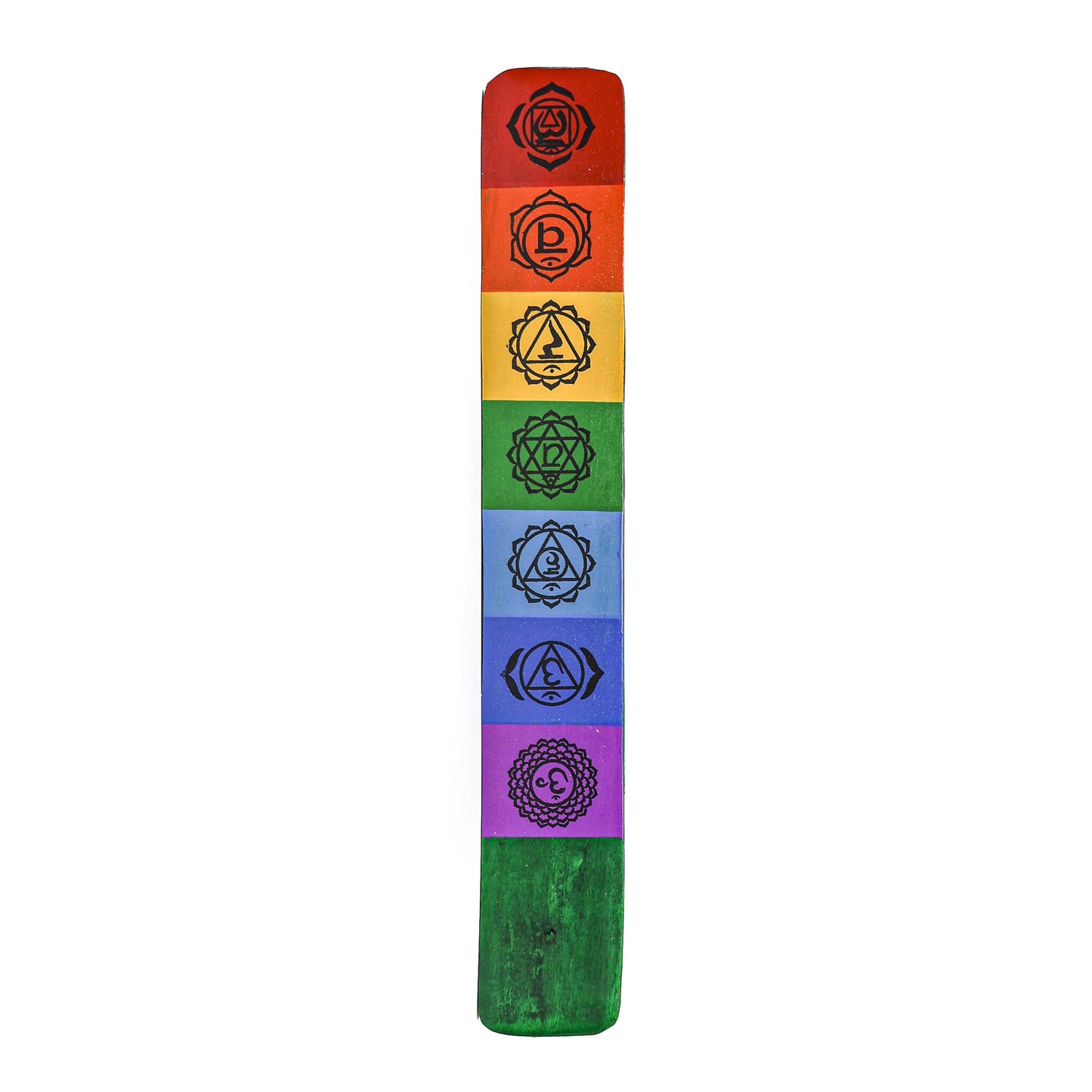 Seven Chakras Wooden Incense Holder