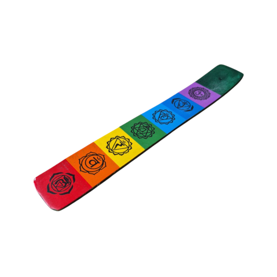 Seven Chakras Wooden Incense Holder