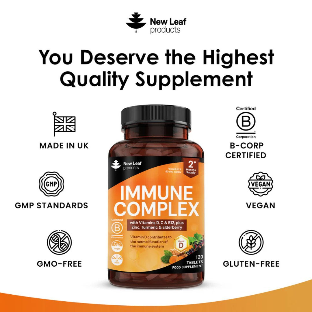 Immune Complex Tablets with Vitamins, Zinc, Turmeric & Elderberry
