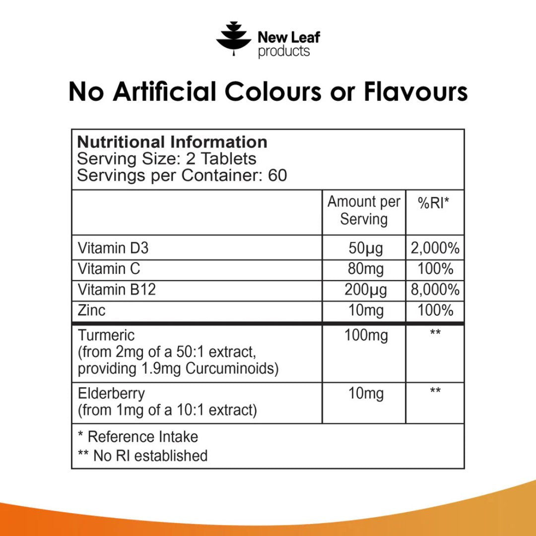 Immune Complex Tablets with Vitamins, Zinc, Turmeric & Elderberry