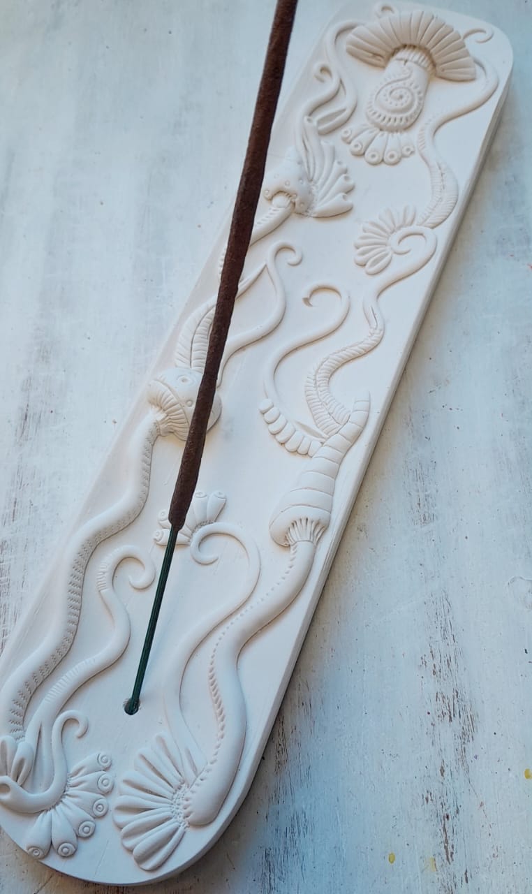 Mushroom Haven White Incense Holder
