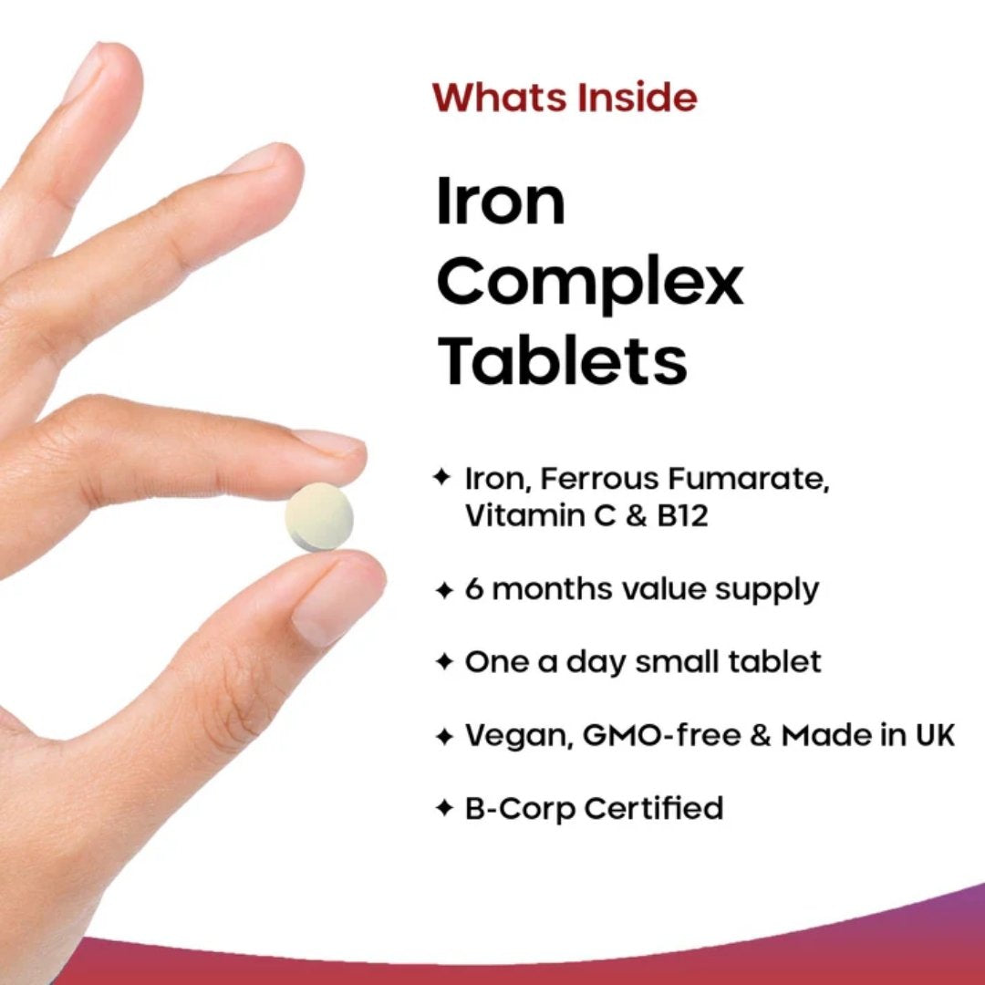 Iron Complex Tablets 18mg with Vitamin C & B12