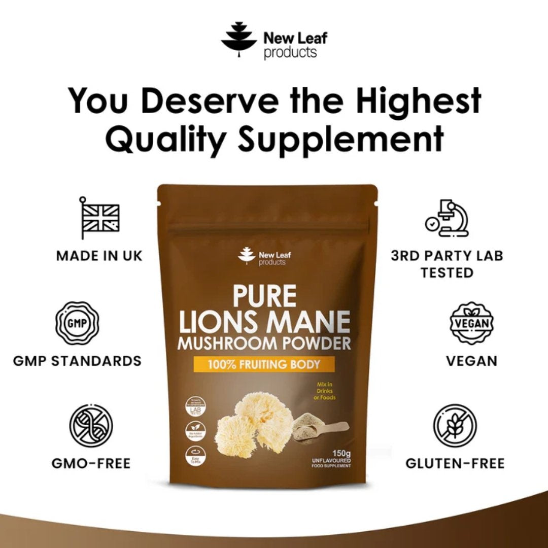 Pure Lions Mane Mushroom Powder | 100% Fruiting Body