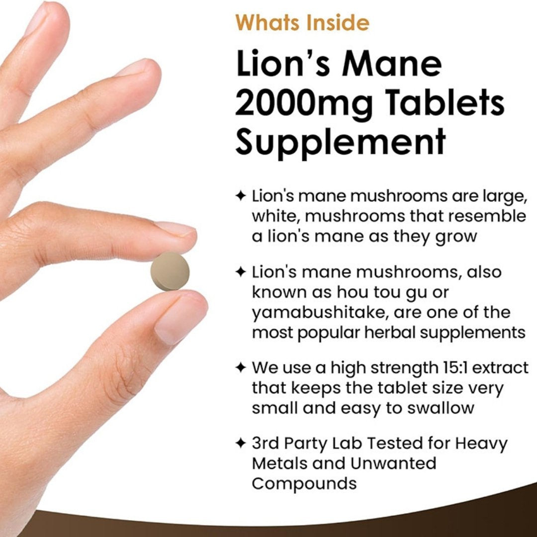 Lions Mane Tablets 200mg with Black Pepper