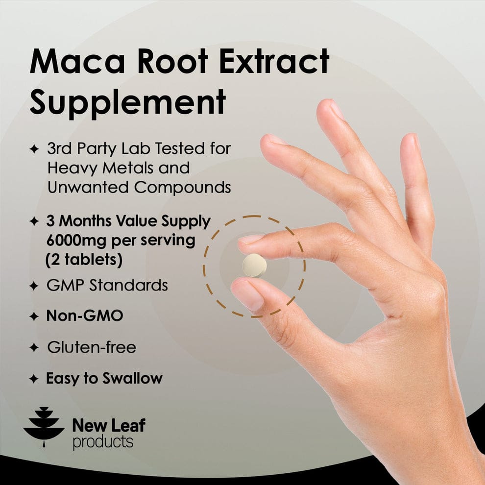 Maca Root 6000mg With Ashwagandha – 100% Peruvian Black Maca Root 180 Tablets