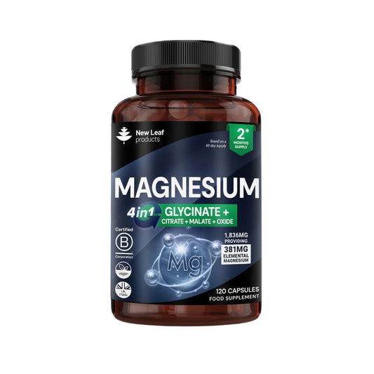 Magnesium 4-in-1 Complex – 381mg Elemental (Glycinate, Malate, Citrate & Oxide)
