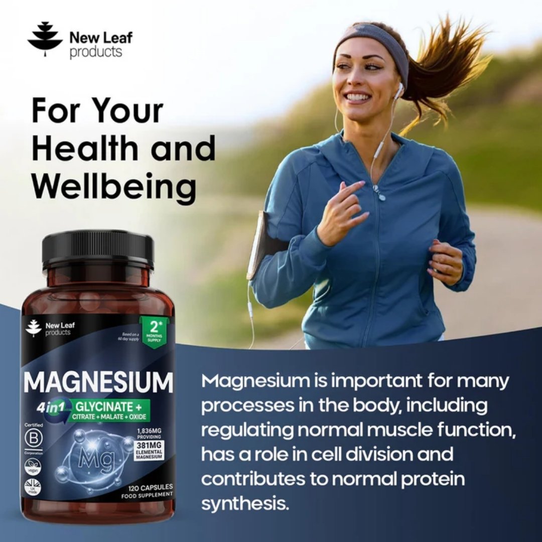Magnesium 4-in-1 Complex – 381mg Elemental (Glycinate, Malate, Citrate & Oxide)