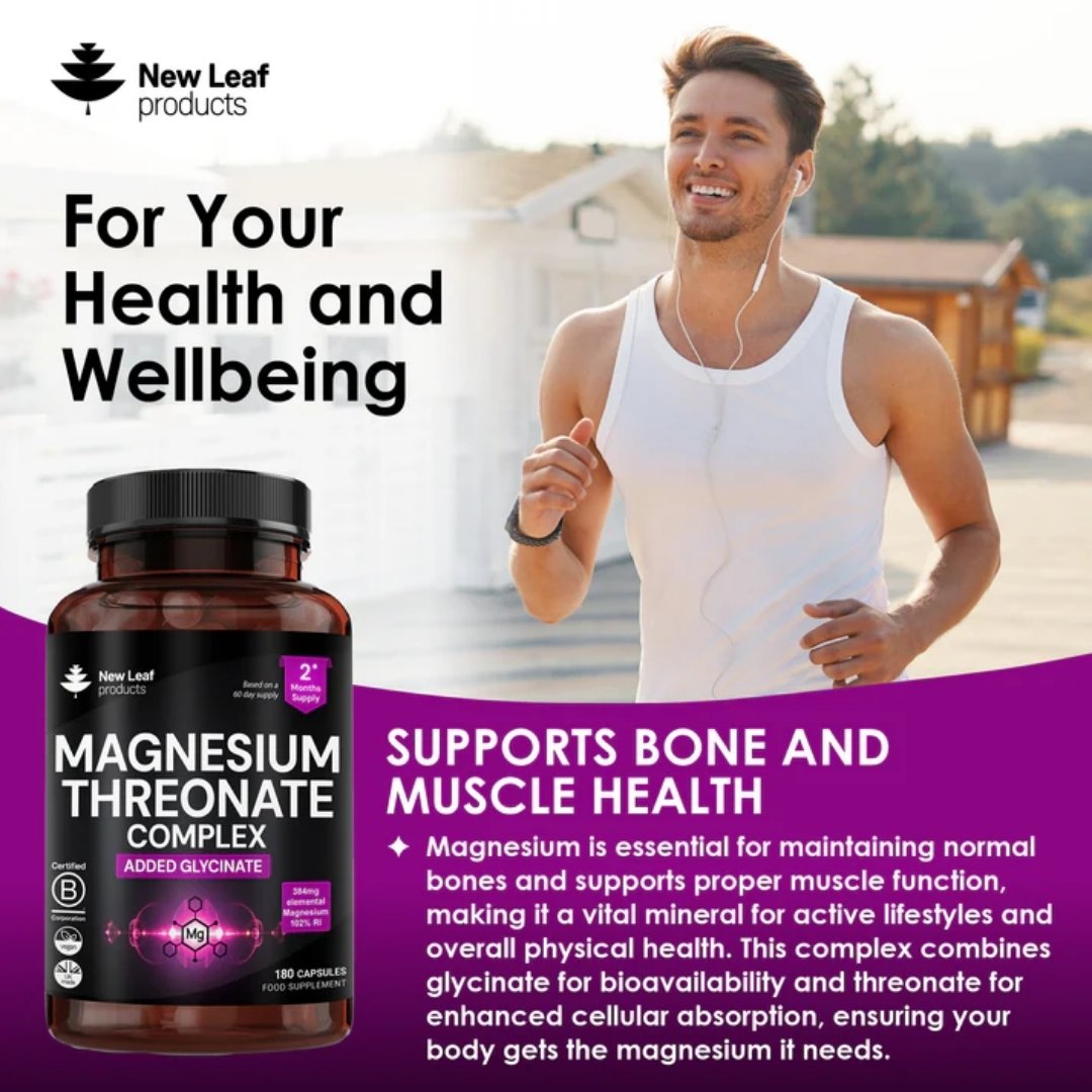 Magnesium Threonate & Glycinate Complex Capsules 2550mg