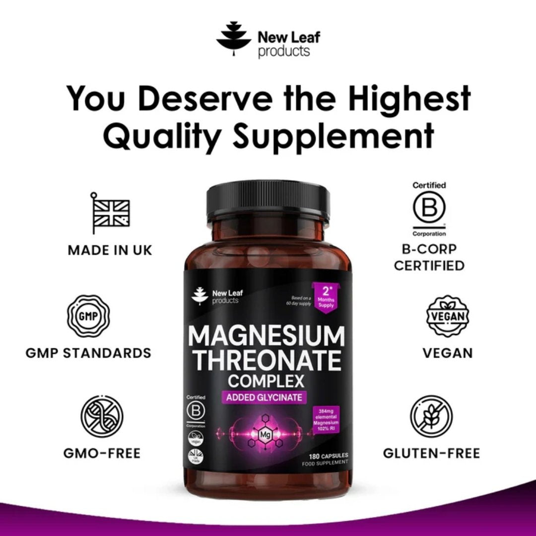 Magnesium Threonate & Glycinate Complex Capsules 2550mg