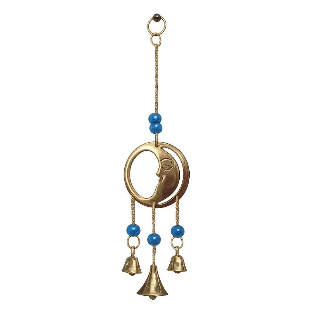 Crescent Moon Windchime – Brass Hanging Bells