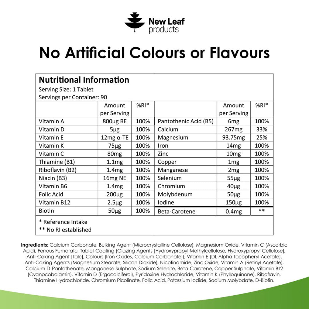 Multivitamin Tablets – 23 Essential Vitamins & Minerals