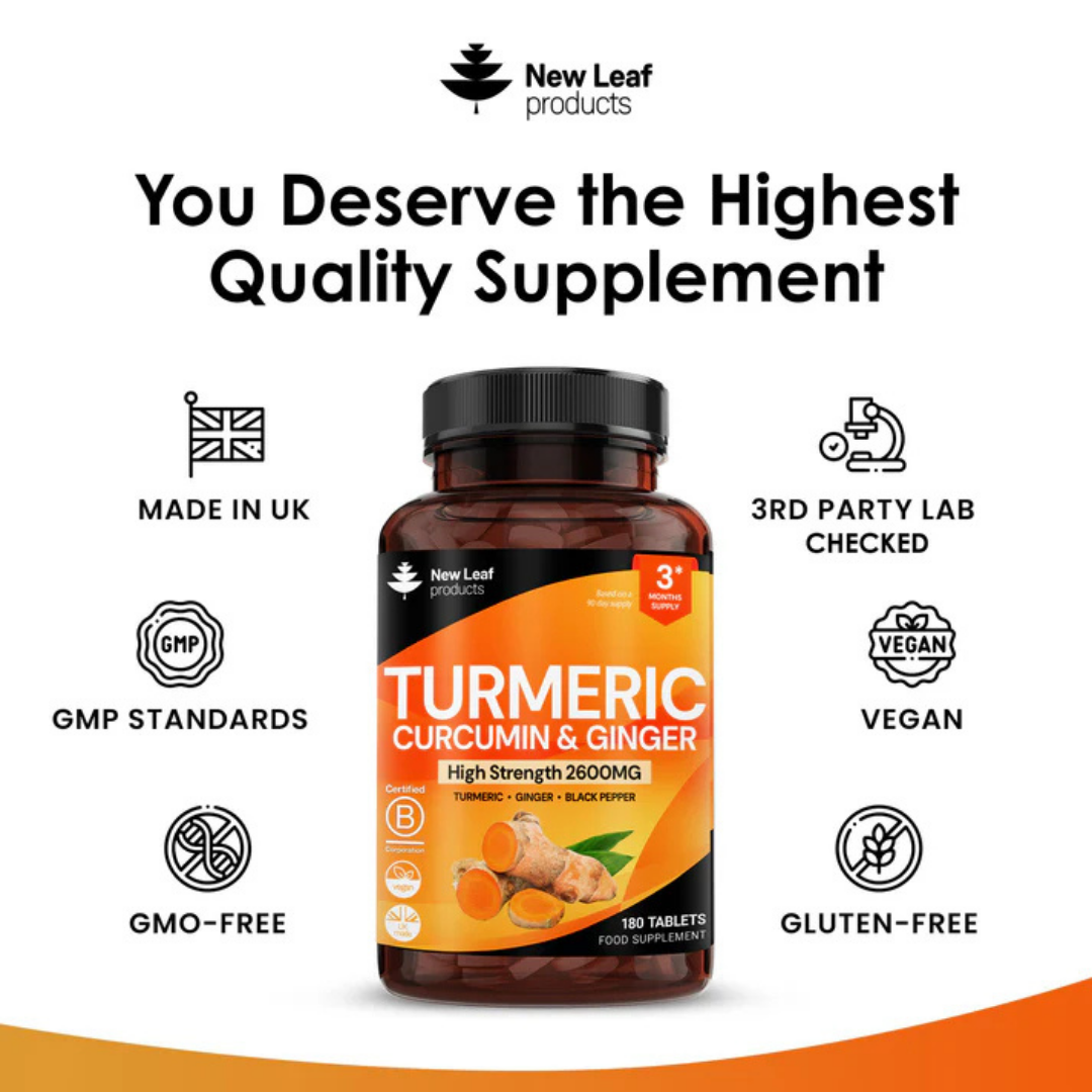 New Leaf - Turmeric Curcumin & Ginger Tablets High Strength