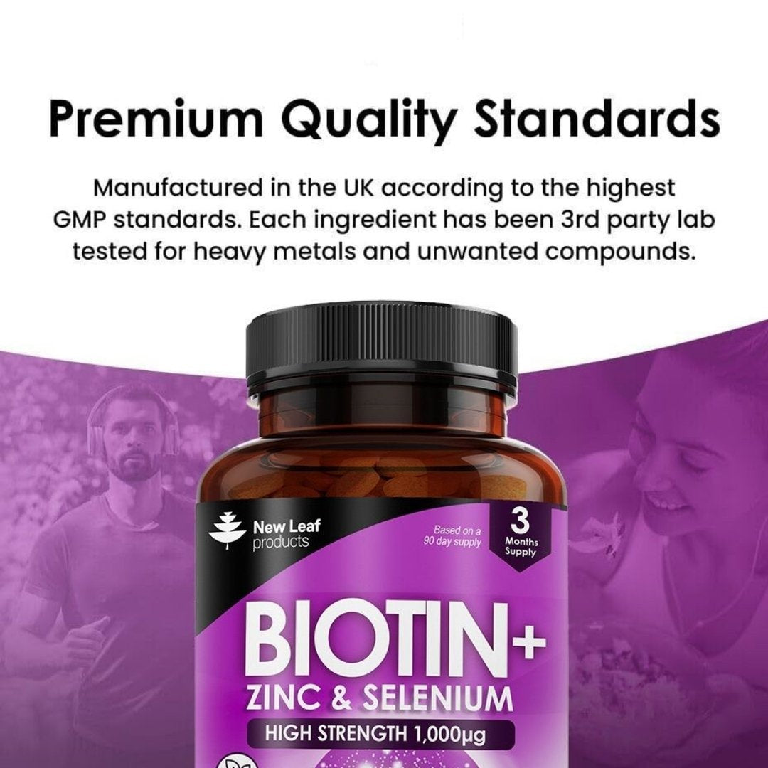 New Leaf Biotin Tablets with Zinc and Selenium High Strength
