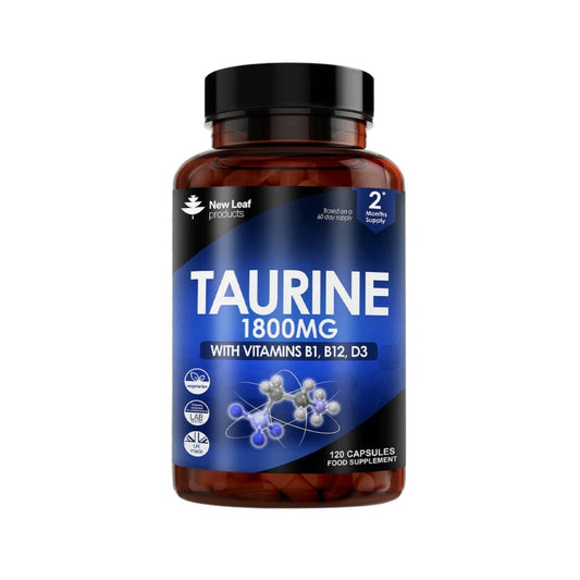 Taurine Capsules 1800mg with Vitamins B1, B12, D3