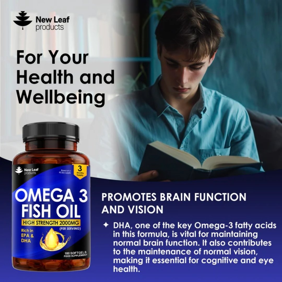 Omega-3 Fish Oil Softgels 2000mg with Vitamin E (EPA 360mg & DHA 240mg)