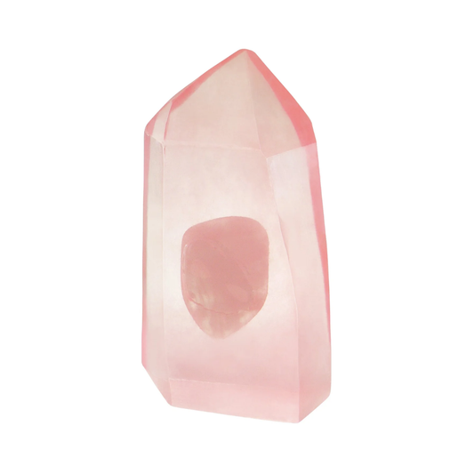 Rose quartz crystal soap