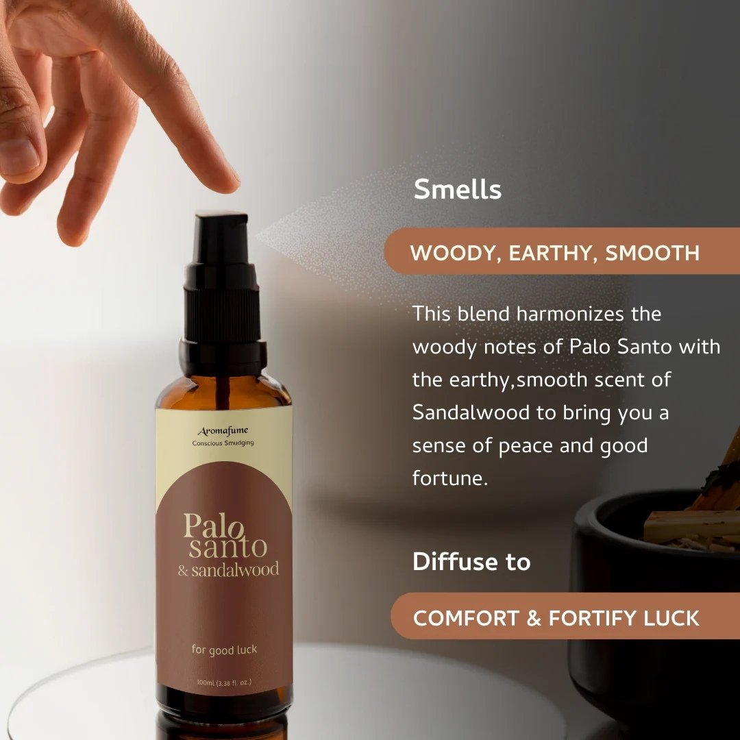 Palo Santo & Sandalwood Smudge Spray 100ml – Good Luck