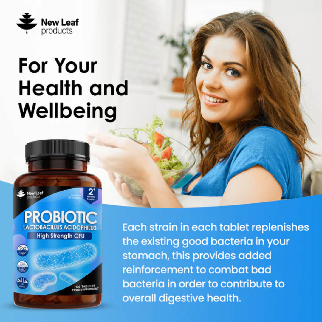 Probiotic Supplements Acidophilus Tablets - Digestive & Gut Health