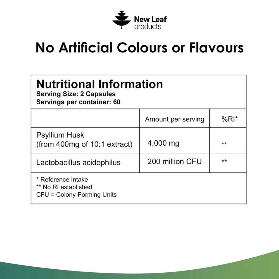 Psyllium Husk Capsules 4000mg – Fibre with Acidophilus
