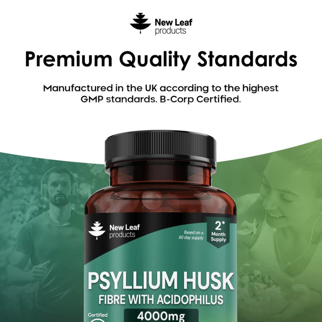 Psyllium Husk Capsules 4000mg – Fibre with Acidophilus