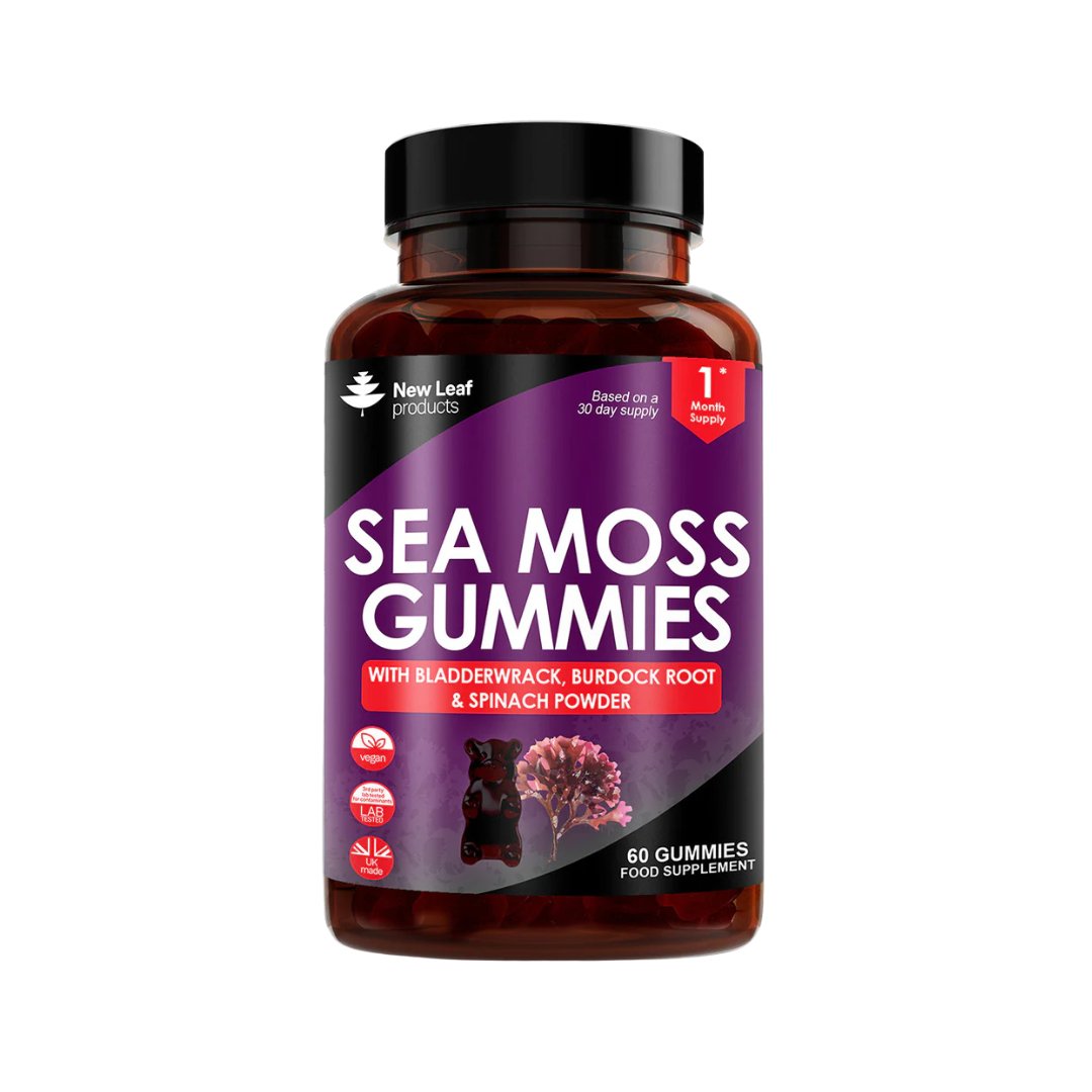 Sea Moss Gummies 1750mg with Bladderwrack 1000mg, Burdock Root & Spinach Powder