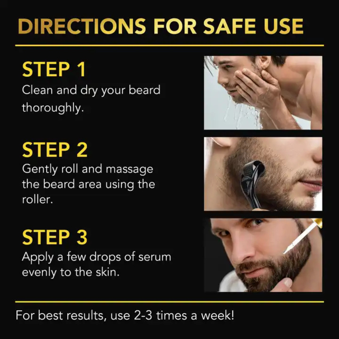 Sefudun Beard Growth Serum Set | Beard Thickening & Hair Growth Kit 60ml