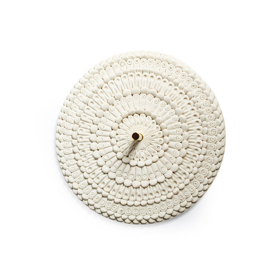 Serene Circles Resin White Incense Holder