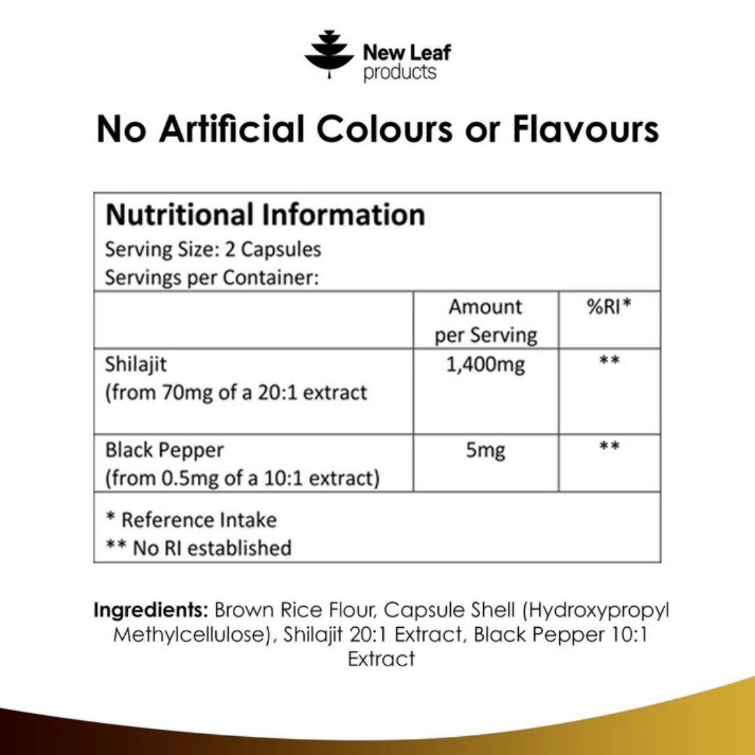 Shilajit 1400mg Capsules (20:1 Extract)