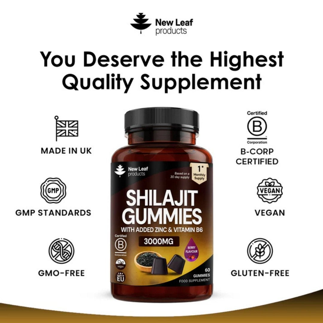 Shilajit Gummies 3000mg with Zinc & Vitamin B6