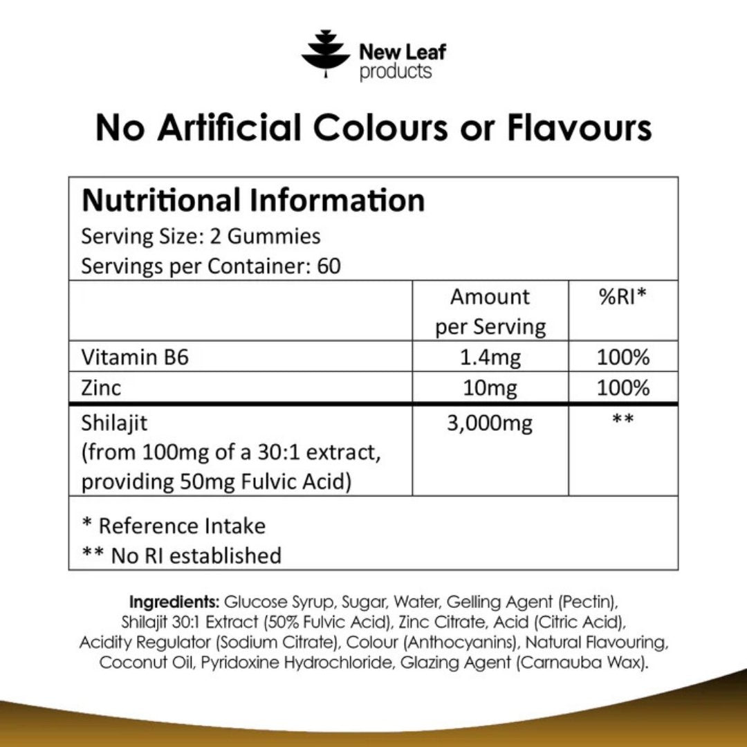 Shilajit Gummies 3000mg with Zinc & Vitamin B6