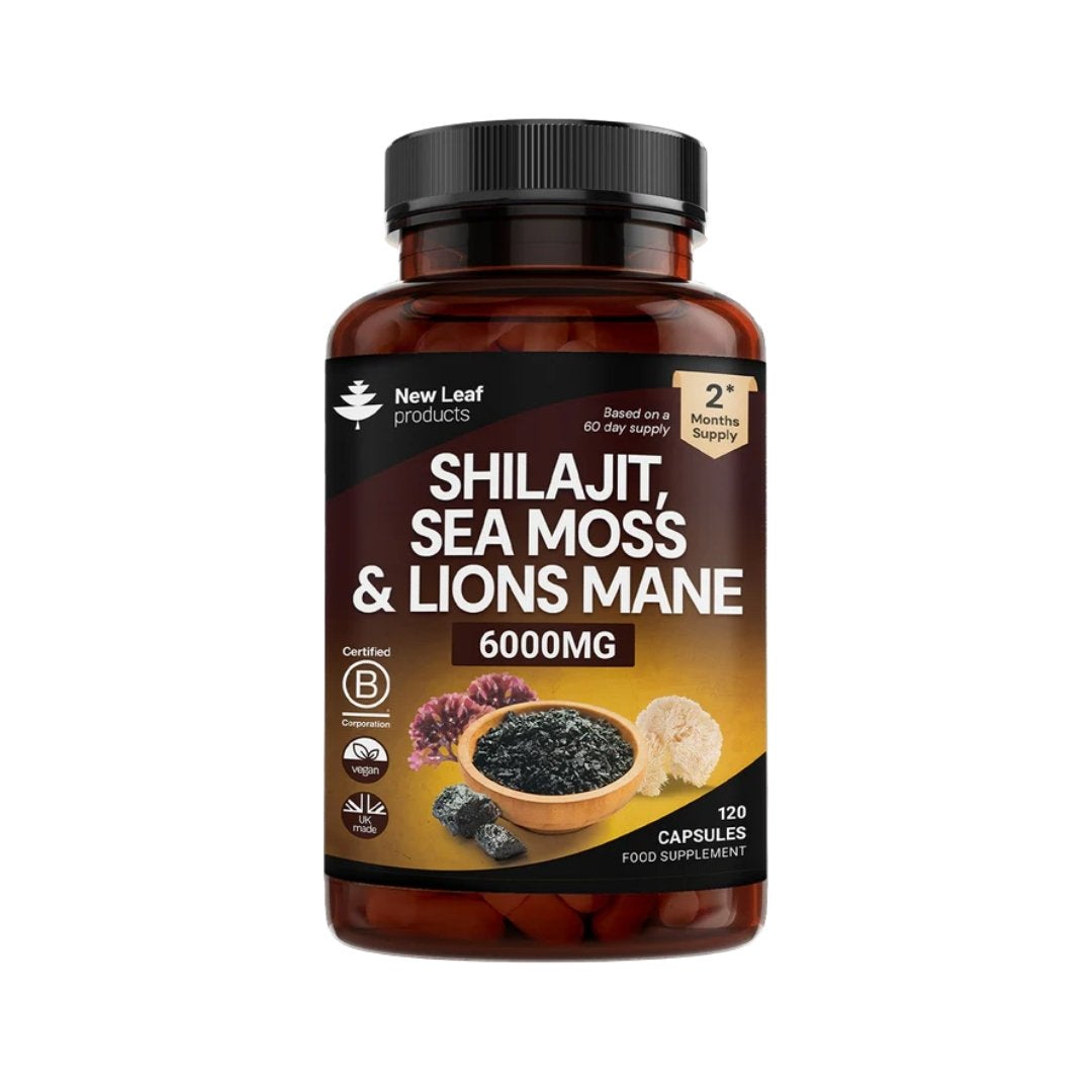Shilajit, Sea Moss & Lions Mane Capsules 6000mg
