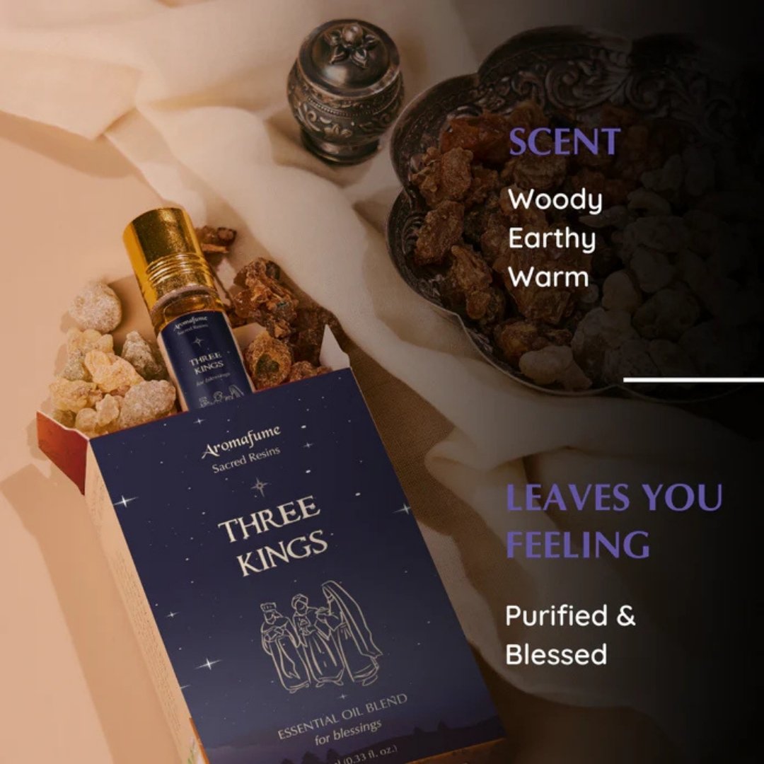 Three Kings Roll On Perfume – Frankincense, Myrrh & Benzoin