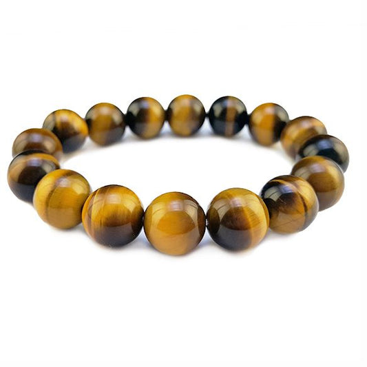 Tigers Eye Gold Round Bracelet