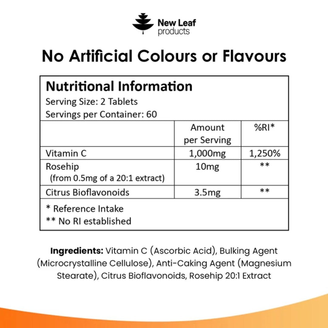 Vitamin C Tablets 1000mg with Bioflavonoids & Rosehip
